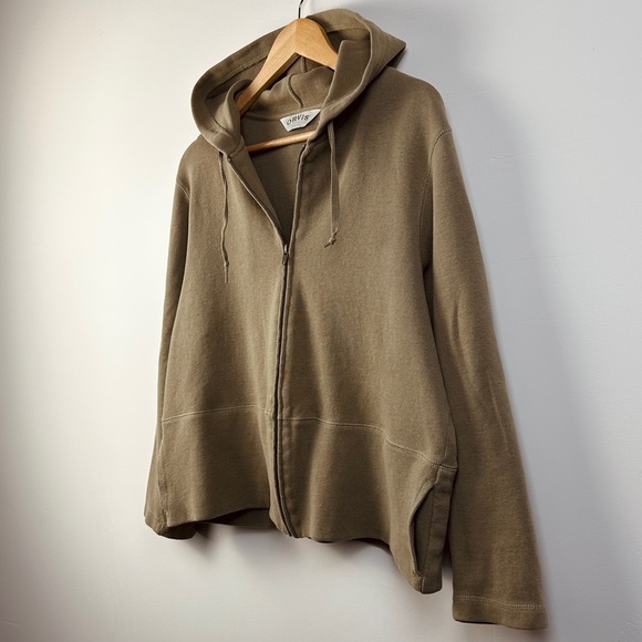 Orvis zip-up Hoodie - Khaki Grn - 100% Cotton - Size L - Picture 3 of 7